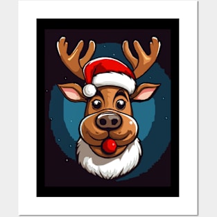 Cute Comic Reindeer Posters and Art